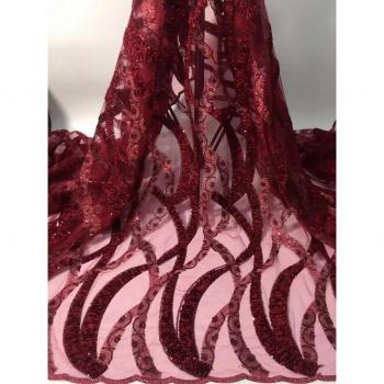 Latest African French Tulle Lace Fabric for Evening Dress NN188_K