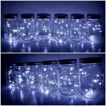 Mason Glow Pack: 8 Frascos, 10 Luces Luciérnaga