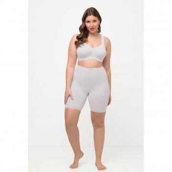 Pantaloncini lunghi in tessuto elasticizzato, modello clean cut, Donna, Bianco, Taglia: 64/66, Fibre sintetiche/Elastan