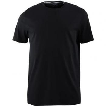 OLYMP Level Five T-Shirt Regular Fit Halbarm mit geripptem Rundhalsausschnitt, Baumwolle, Schwarz, Größe L