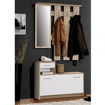 Peili Elegant Entrance Coat Stand – L 97 cm, Oak/White