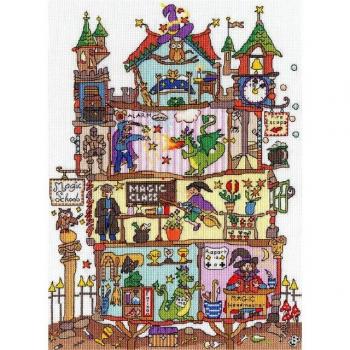 Bothy Threads 26x36 cm Kreuzstich Set – Zauberschule Edition