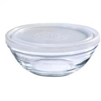 Bol de Cocina Duralex Freshbox con tapa clara 14×5,5 cm