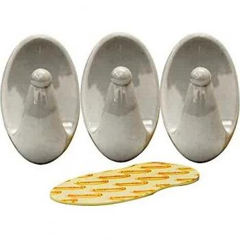 Rolson 3-Piece White Adhesive Hook Set