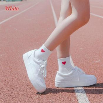 Calcetines Kawaii para Niñas y Mujeres, Algodón con Corazón, Suaves y de Altura Tobillo