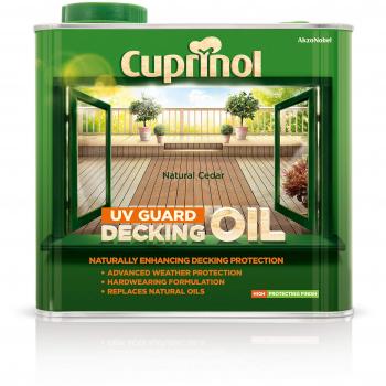 Cuprinol Exterior Decking Oil and Protector, Natural Finish, 2.5L
