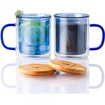 Double Walled Glass Cup for Iced Coffee