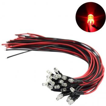 20pcs Pre-Wired 3mm LED Lights for HO Scale Trains