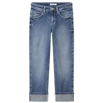 Blu Denim Jeans NKF Rosa con Taglio Reggente