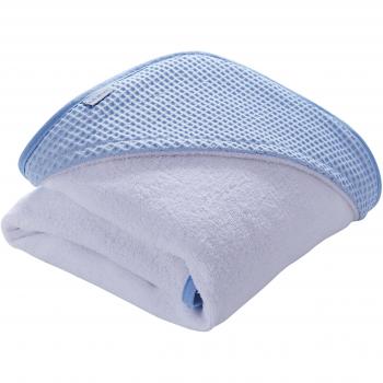 Clair de Lune Blue Luxury Waffle Hooded Baby Towel