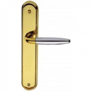 Poignées de porte ROBIN, finition laiton poli chromé, entraxe 195 mm