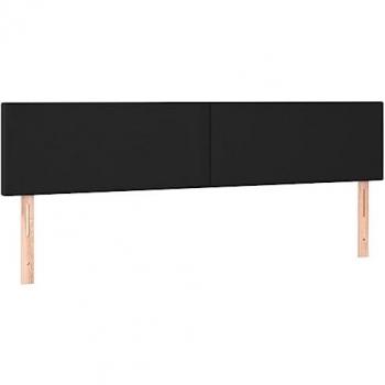 Black Faux Leather LED Headboard 160x5x78/88 cm