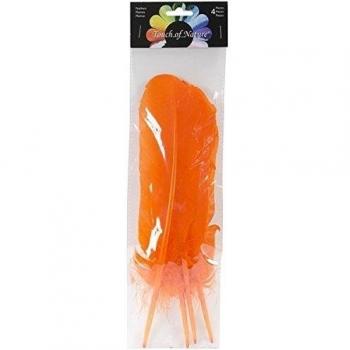 Rondas de plumas de pavo (naranja) x4
