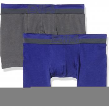 DIM Soft Touch Coton, Boxer para Hombre, Azul / Gris, M