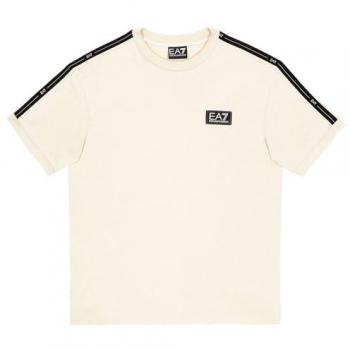 EA7 Emporio Armani Maglia Bambina Maniche Corti Train Logo Series Tape Off White 12 A