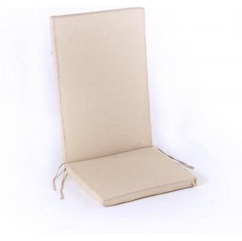 Cojín Reclinable para Sillas al Aire Libre: Textilene Arena 114×48×5 cm, Tela Antimanchas