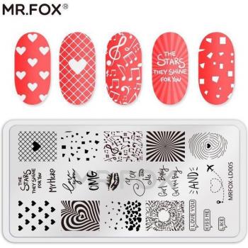 MRFOX Placas de Uñas Amor & Diseño