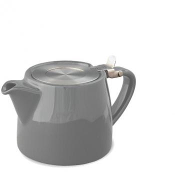 Single‑Cup Stump Teapot, 400 mL, ForLife Grey Ceramic