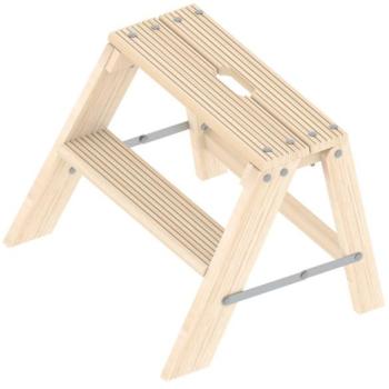 Layher 1055 Holz­Tritt mit Klappmechanismus, 2‑Stufen