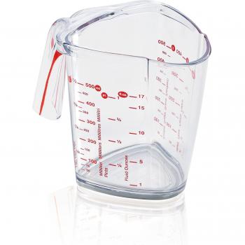 Contenitore graduato 0,5 L ComfortLine / Trasparente-Rosso