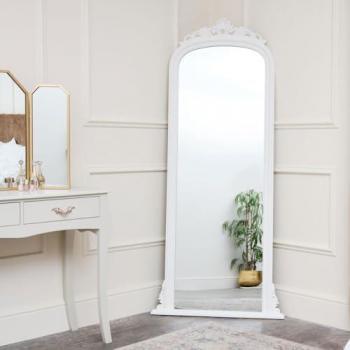 Elegant White Vintage Wall Mirror 80cm x 180cm