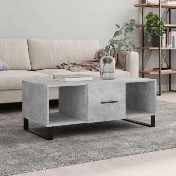 Table basse 102x50x40 cm gris béton en bois d'ingénierie