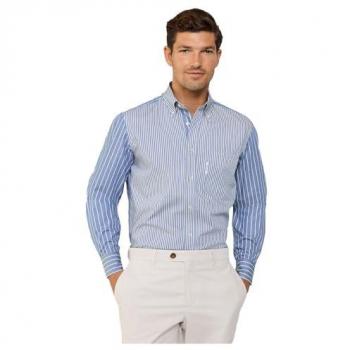 Camisa Casual Azul con Manga Larga XL