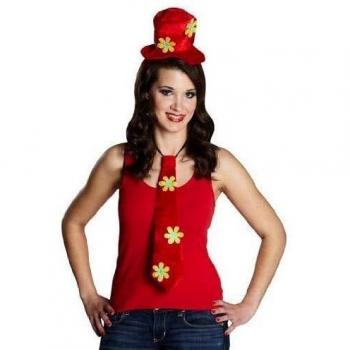 Hippihut‑Modell “Red Blossom” mit passender Krawatte