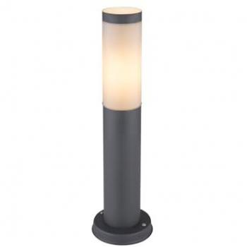 MEINEWUNSCHLEUCHTE Led Sockelleuchte aus Edelstahl in Anthrazit & Opal, Höhe 45cm