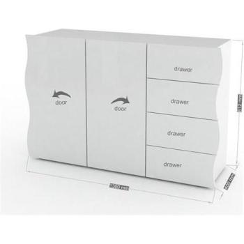 Arm. Onda 2 ante + 4 cassetti (bianco) – TECNOS