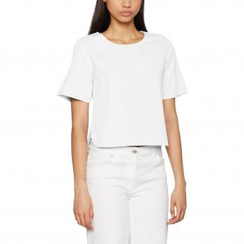 ONLY Onlfontana S/S Top Solid Wvn, Camiseta para Mujer, Color Blanco