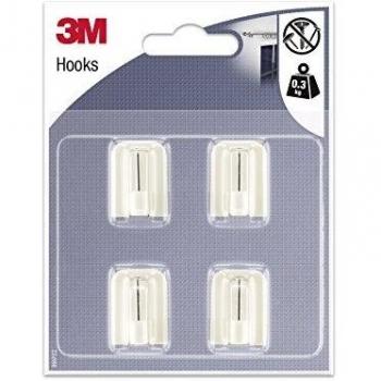 3M Crochets Adhésifs Blancs pour Rideaux