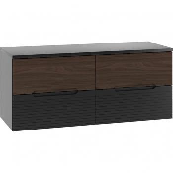Diseño Sylla 120cm – Mueble Bajo Lavabo en Negro y Madera