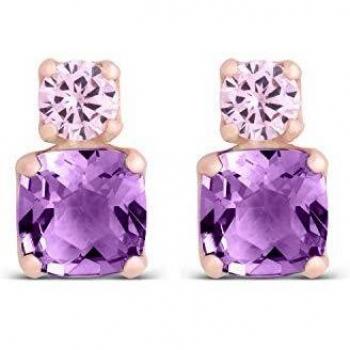 Pendientes de plata de ley 925 con baño de oro rosa Ktsai