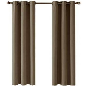 Deconovo Kälteschutz Vorhang Blickdicht 160x107cm Taupe 2er Set