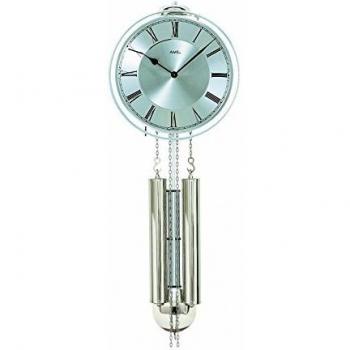 AMS Pendelwanduhr silberfarben