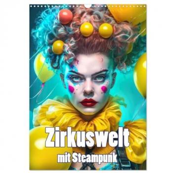 Zirkuswelt mit Steampunk (Wandkalender 2025 DIN A3 hoch) CALVENDO Monatskalender