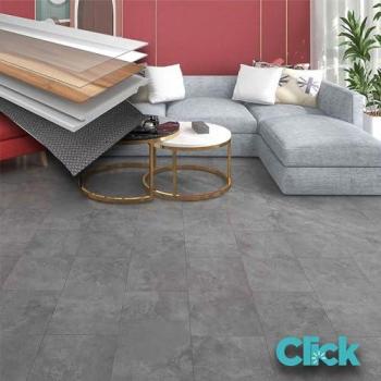 Pavimento SPC Click 5mm Effetto Cemento Grigio Concrete 610x305mm in Polvere di Pietra