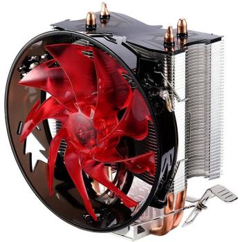 Cooler processeur dual‑heatpipe cuivre rouge‑bleu, Intel/AMD compatible