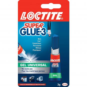 Colle gel universelle Loctite Super Glue-3 tube 3 g