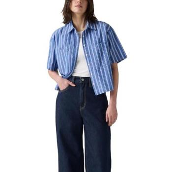 Double Dutch Stripe Blue Cropped Shirt by Harlie