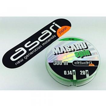 Asari 300 m Green Spin‑Braided Line 0.140 mm Unisex