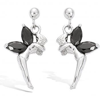 Schwarzsilberne Tinker Bell Ohrringe