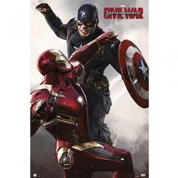 Póster Capitán América Civil War Cap vs Iron Man