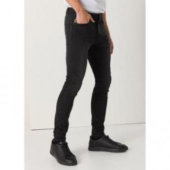 Jeans Casual Lois 34 Neri Cotone Denim
