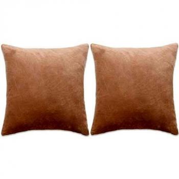 Velours CozySet – Pack 2 coussins 45 × 45 cm (beige)