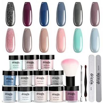 Drizzle’s Elegant Acrylic Dip Set – 12 Color Clear Powder
