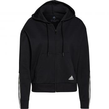 Sudadera adidas Essentials Loose-Cut 3S Full Zip negro mujer