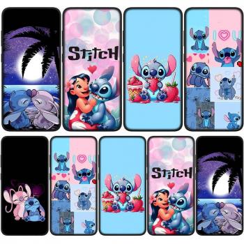 Coque OPPO A15 Huawei Lilo Blue Stitch en tissu denim