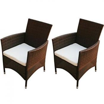 VidaXL Poly-Rattan Gartenstühle 2er Set Braun